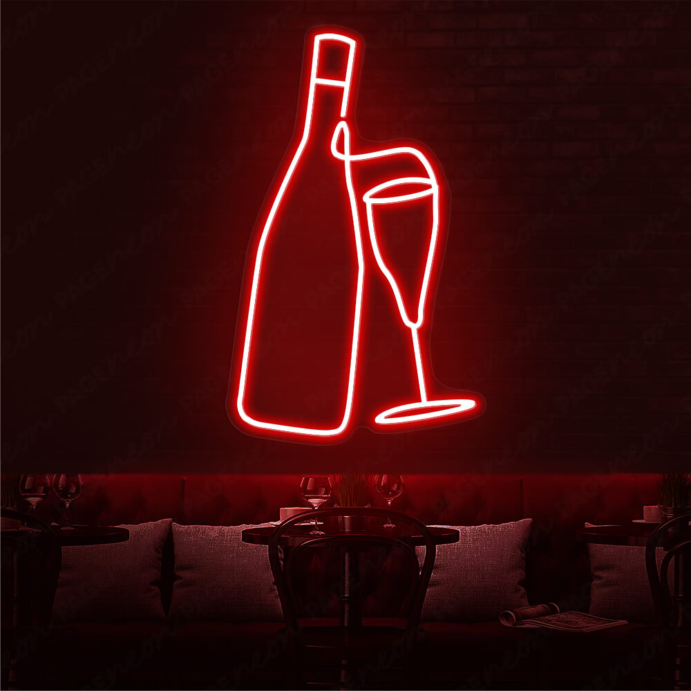 Wine Neon Sign Drinking Led Light For Restaurant Red