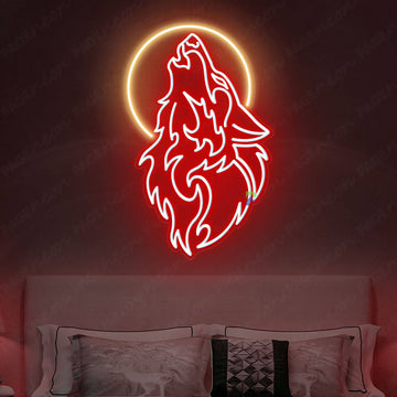 Wolf Neon Sign Red Neon Light