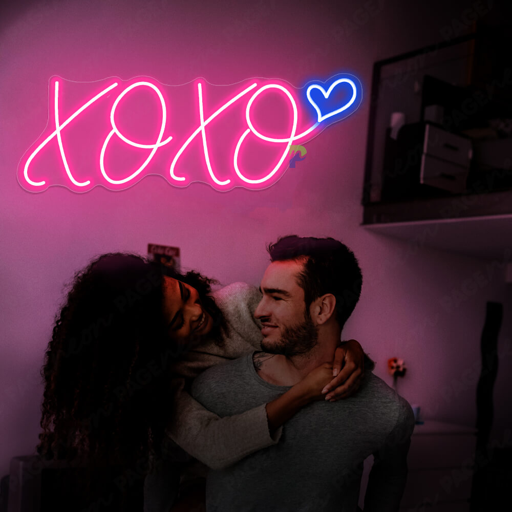 XOXO Neon Sign Love Led Sign Blue Pink