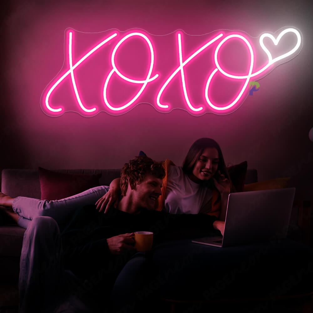 XOXO Neon Sign Love Led Sign Pink White