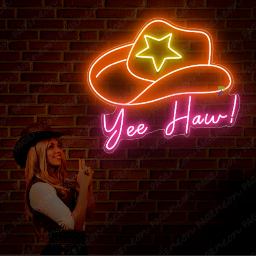 Yeehaw Neon Sign Cowboy Neon Light with Cowgirl