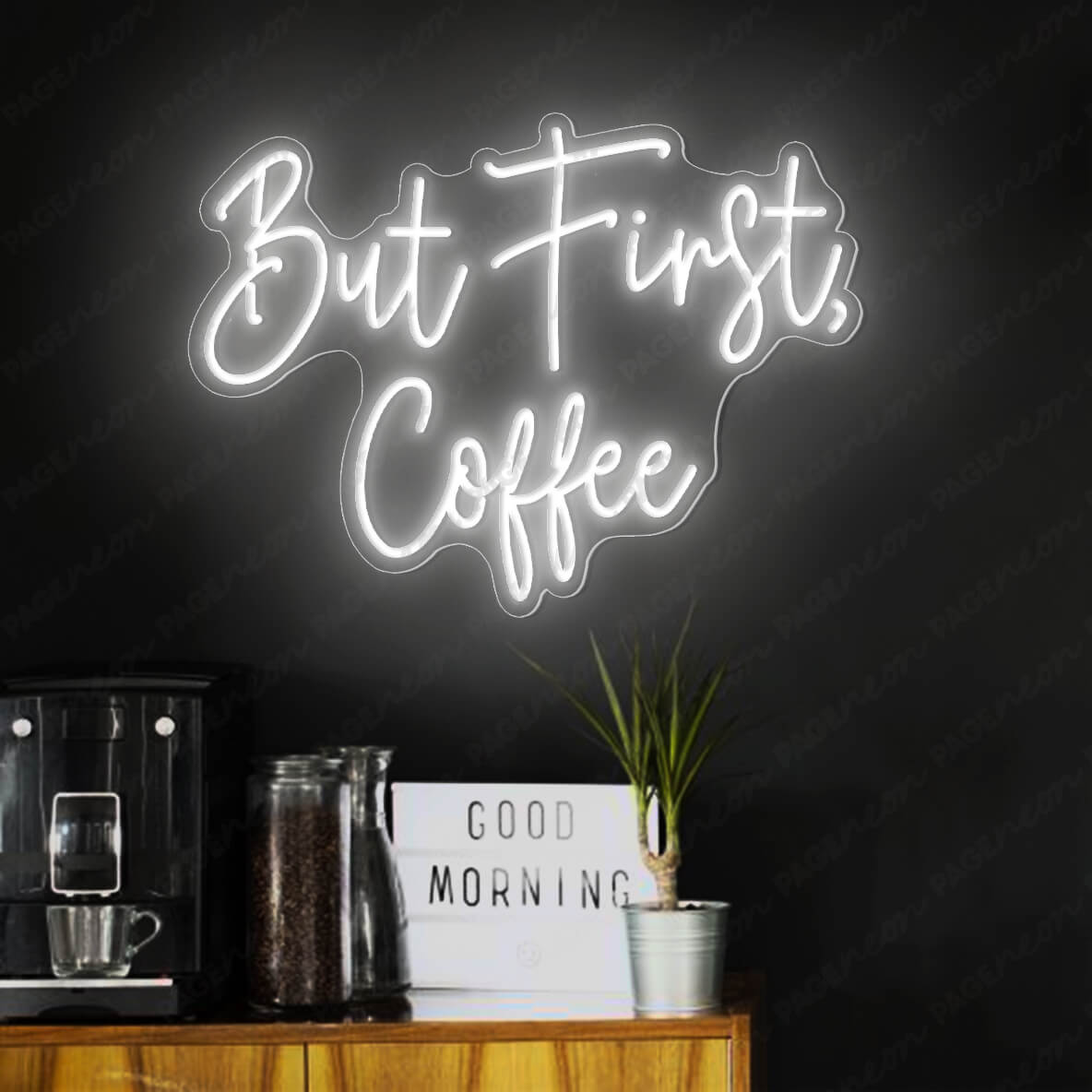 But First Coffee Neon Sign Led Light White