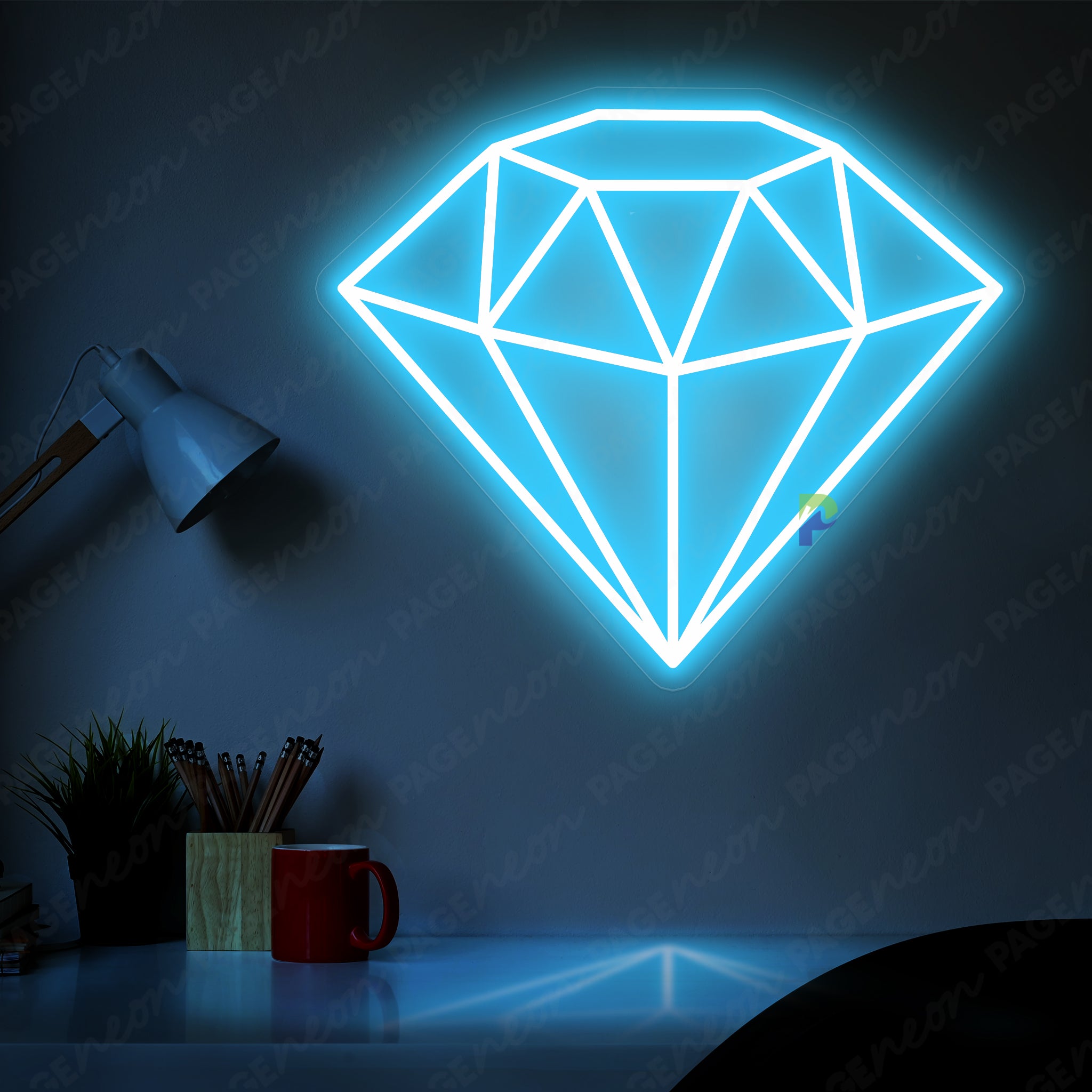 Diamond Neon Sign White Aesthetic Led Light